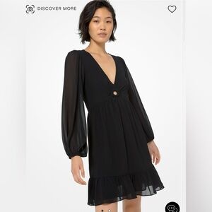 Michael Kors Ring-Detailed Georgette Dress